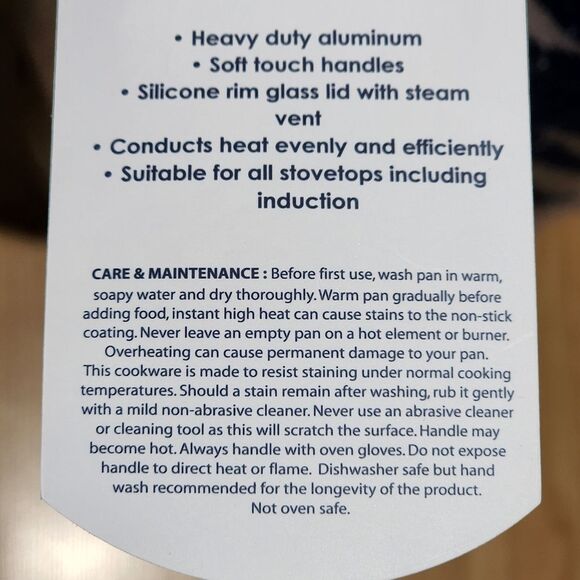 D&W Premium Cookware 9.5in Stock Pot Casserole with Lid Non-stick 4.5QT Black - Picture 8 of 14